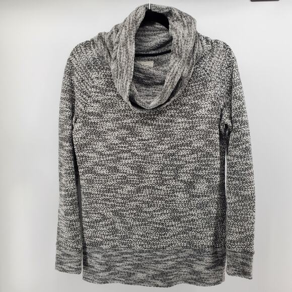 Lou & Grey Minimalist Coz Luxe Mix Knit Cowl Neck Marled Heather Grey Sweater S - Picture 1 of 9